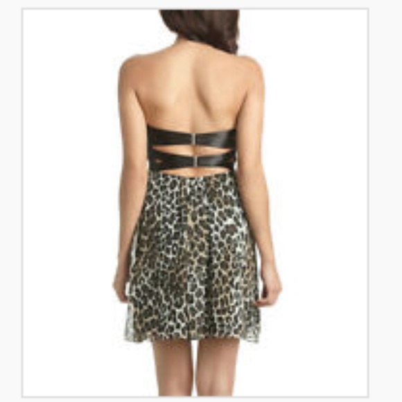 NEW Y2K Arden B leopard print STRAP Rhinestone Bustier Strapless  mini 2 - Picture 1 of 17